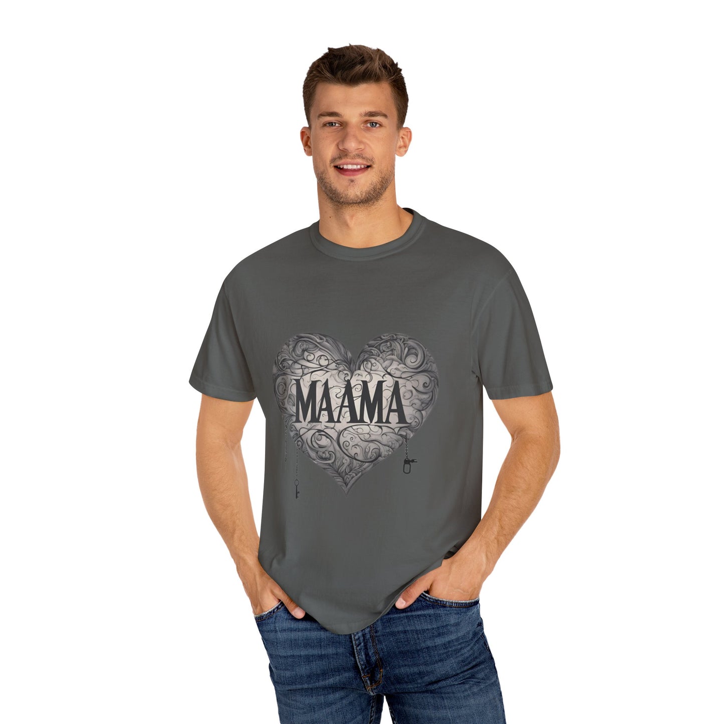 MAMA" Heart Tee: Celebrate Love with Premium Comfort and Unique Style, Unisex Garment-Dyed T-shirt