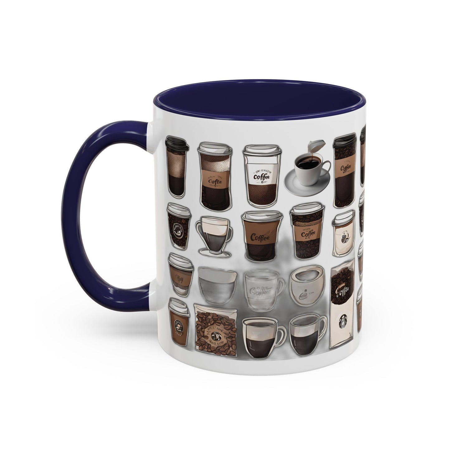 "Playful Coffee Cup Ceramic Mug: Fun Designs in 11oz & 15oz Sizes", Accent Coffee Mug (11, 15oz)