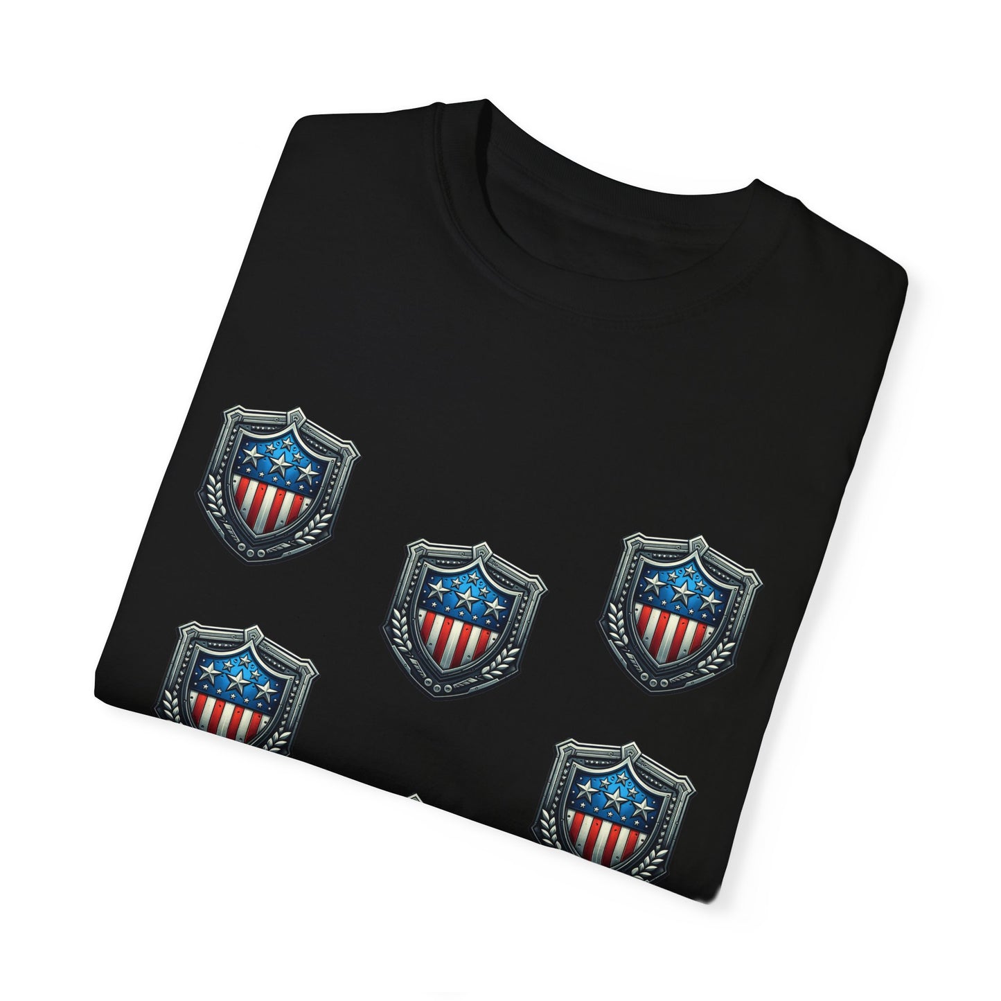 Limited Edition Unisex Tee: Iconic American Shields – Show Your Patriotic Pride. Unisex Garment-Dyed T-shirt