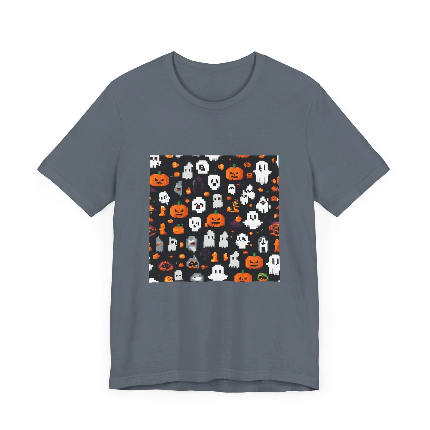 "Mini Ghosts and Pumpkins Halloween T-Shirt – Cute & Spooky Unisex Tee – Perfect Halloween Gift"