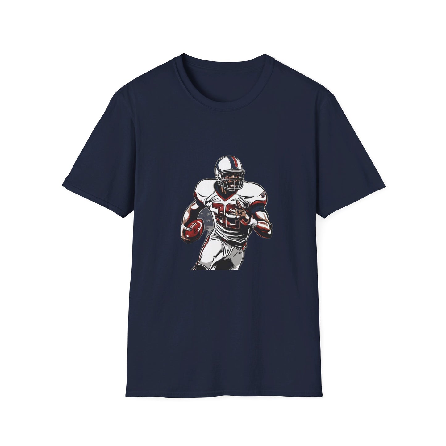 Champions of the Free" American Football T-Shirt – Patriotic Football Player Design with American Flag – Premium Comfort & Durability