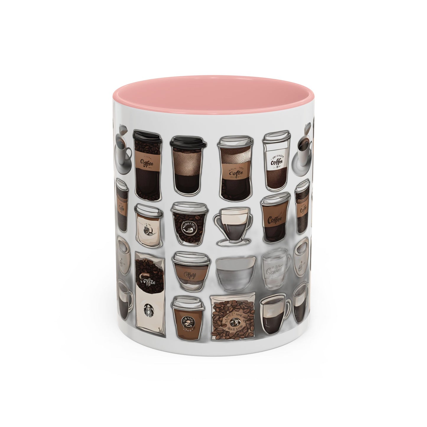 "Playful Coffee Cup Ceramic Mug: Fun Designs in 11oz & 15oz Sizes", Accent Coffee Mug (11, 15oz)