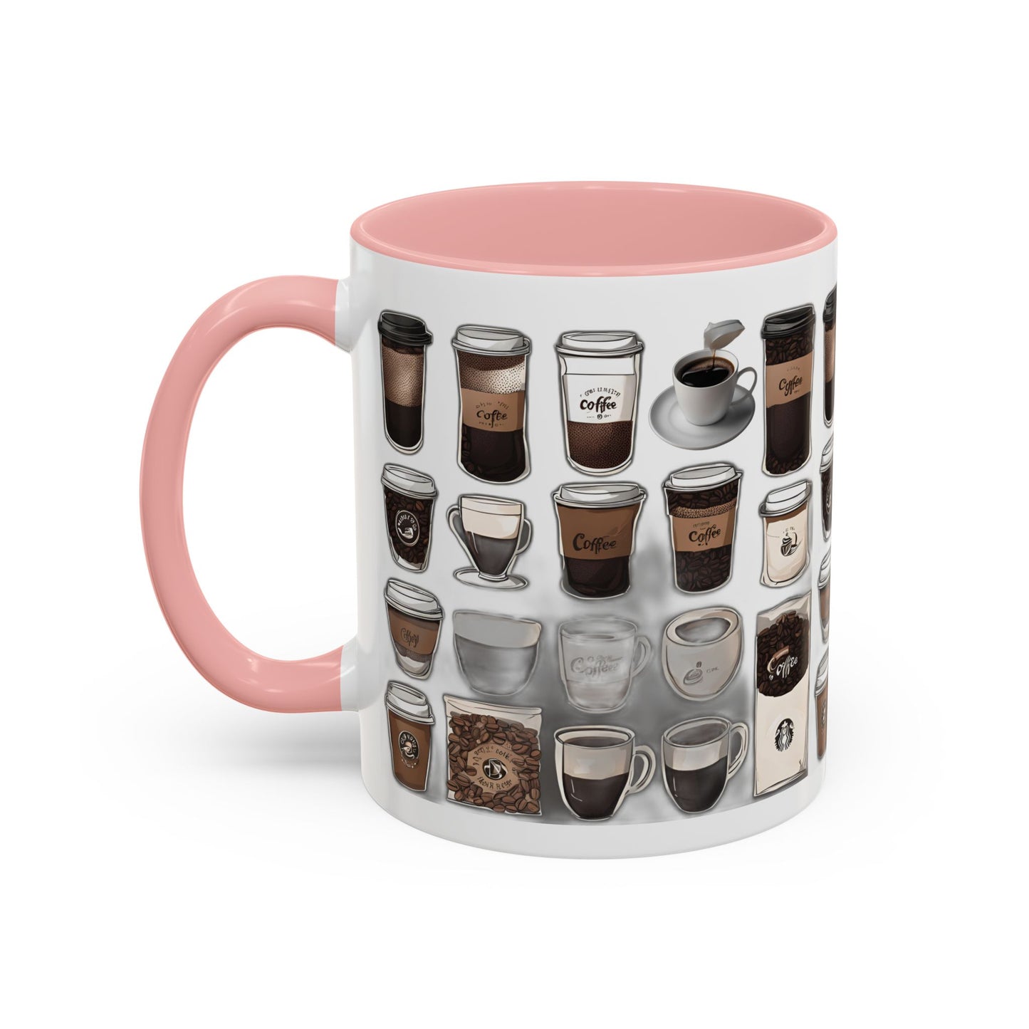 "Playful Coffee Cup Ceramic Mug: Fun Designs in 11oz & 15oz Sizes", Accent Coffee Mug (11, 15oz)