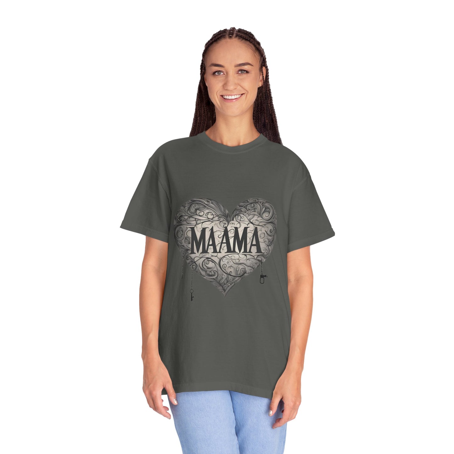 MAMA" Heart Tee: Celebrate Love with Premium Comfort and Unique Style, Unisex Garment-Dyed T-shirt