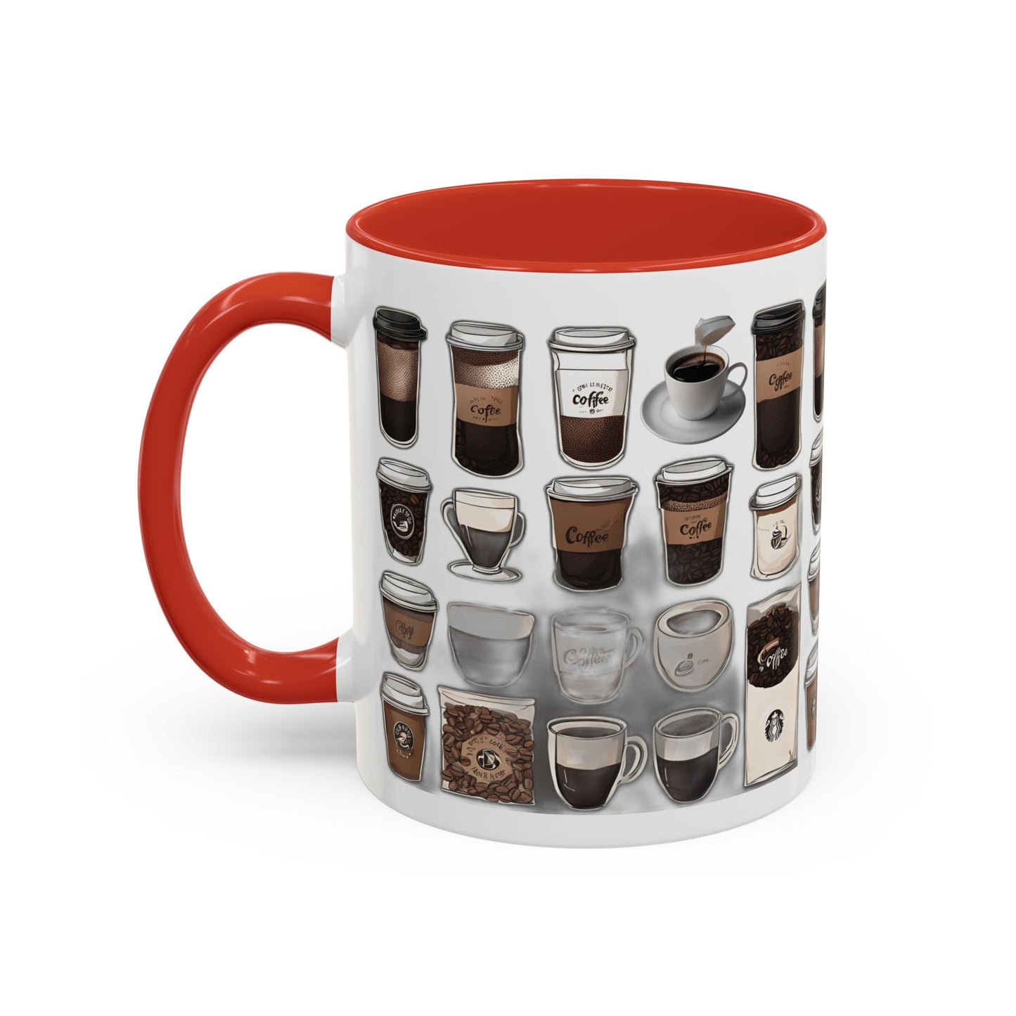 "Playful Coffee Cup Ceramic Mug: Fun Designs in 11oz & 15oz Sizes", Accent Coffee Mug (11, 15oz)