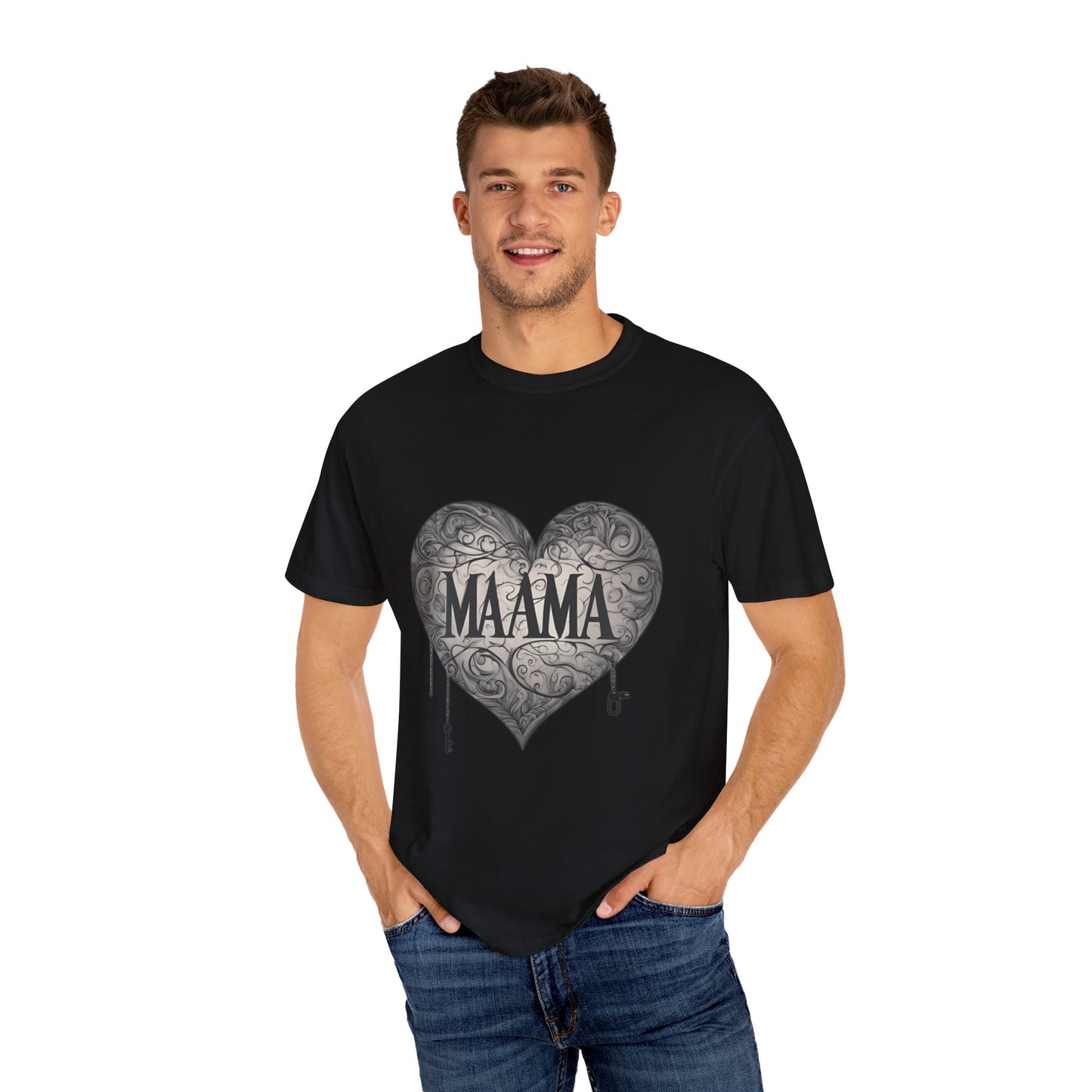 MAMA" Heart Tee: Celebrate Love with Premium Comfort and Unique Style, Unisex Garment-Dyed T-shirt