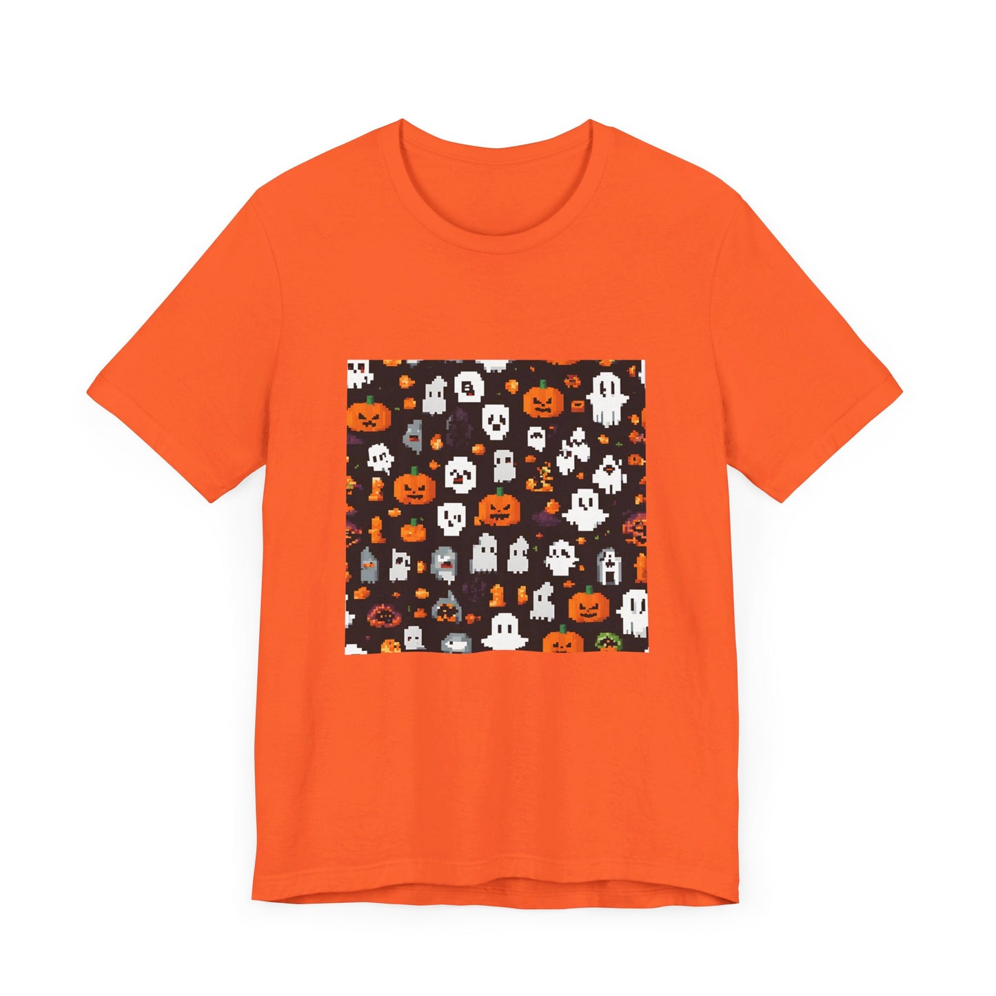 "Mini Ghosts and Pumpkins Halloween T-Shirt – Cute & Spooky Unisex Tee – Perfect Halloween Gift"