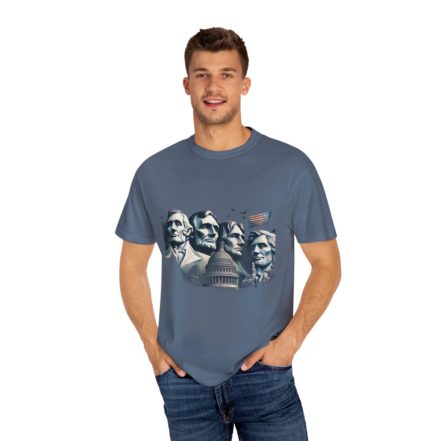 Pillars of Freedom Patriotic T-Shirt – Iconic American Monuments Design, Perfect for Patriotic Events and Everyday Wear