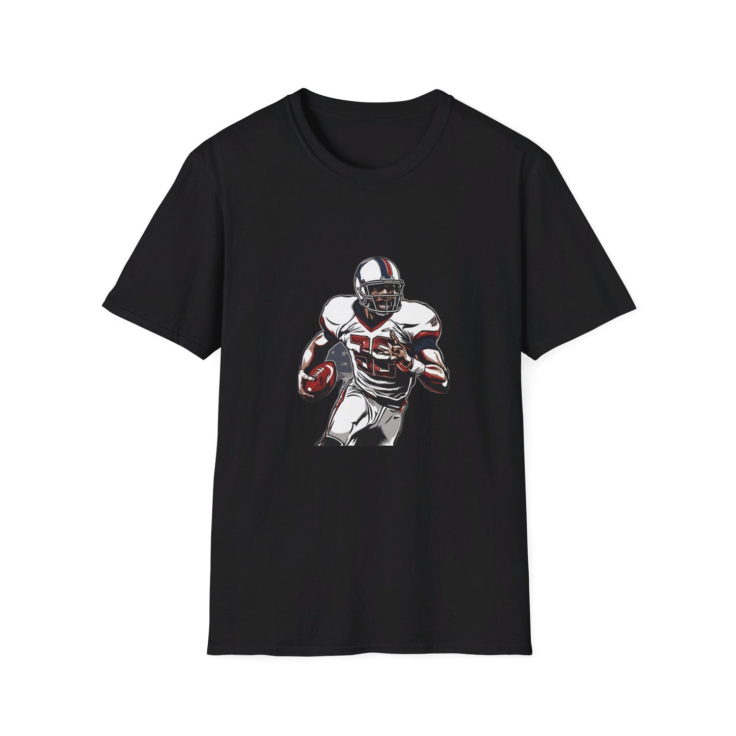 Champions of the Free" American Football T-Shirt – Patriotic Football Player Design with American Flag – Premium Comfort & Durability