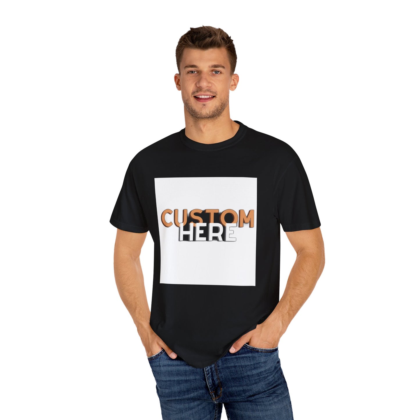 "Express Your Unique Style with the Customizable 'Custom Here' Unisex T-Shirt – Comfort and Personality in One!", Unisex Garment-Dyed T-shirt