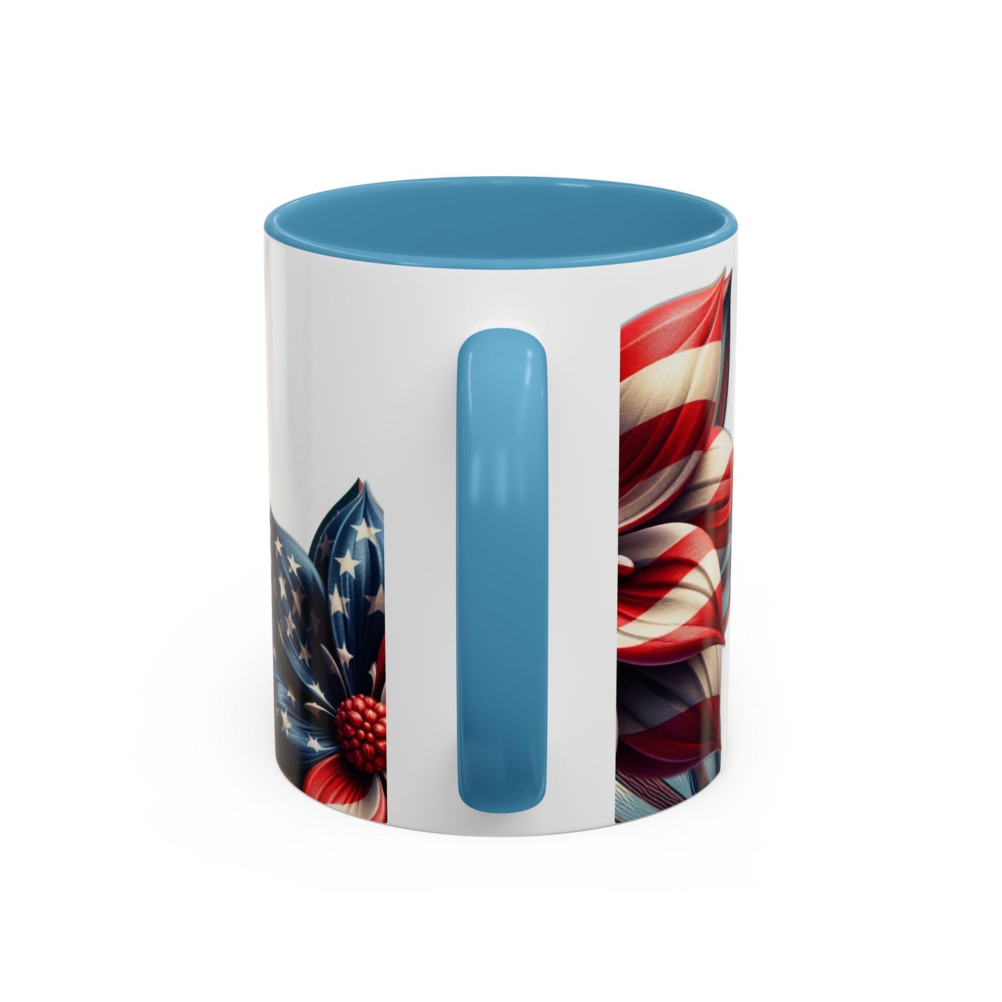 Patriotic Flower Mug – Embrace American Pride with 'Made in America' Charm! 🌸🇺🇸, Accent Coffee Mug (11, 15oz)