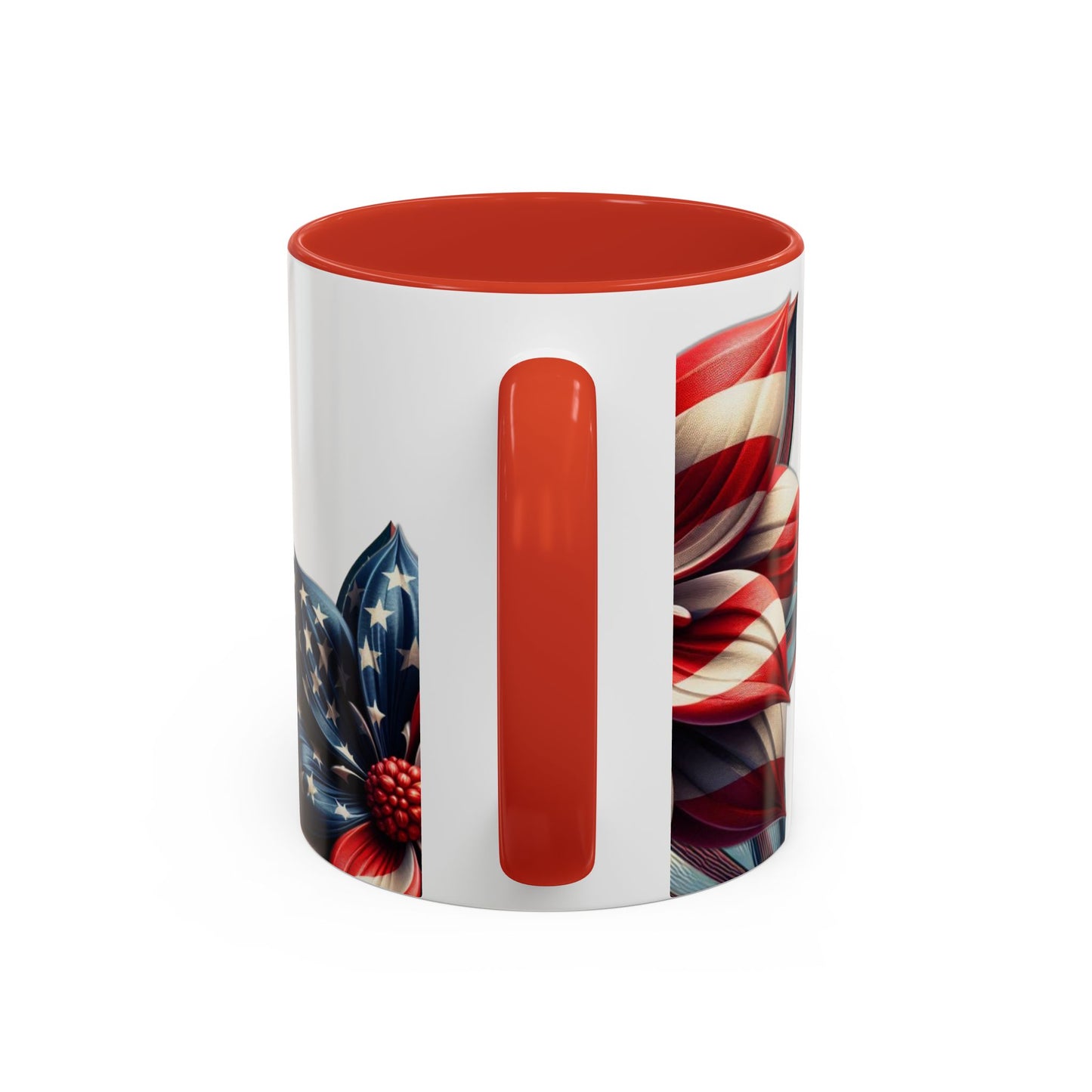 Patriotic Flower Mug – Embrace American Pride with 'Made in America' Charm! 🌸🇺🇸, Accent Coffee Mug (11, 15oz)