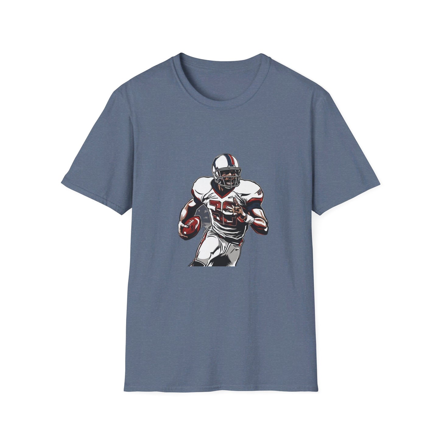 Champions of the Free" American Football T-Shirt – Patriotic Football Player Design with American Flag – Premium Comfort & Durability