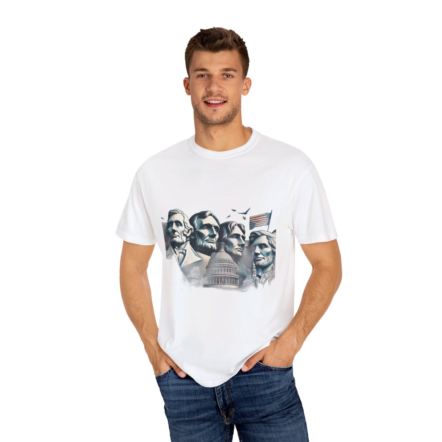 Pillars of Freedom Patriotic T-Shirt – Iconic American Monuments Design, Perfect for Patriotic Events and Everyday Wear