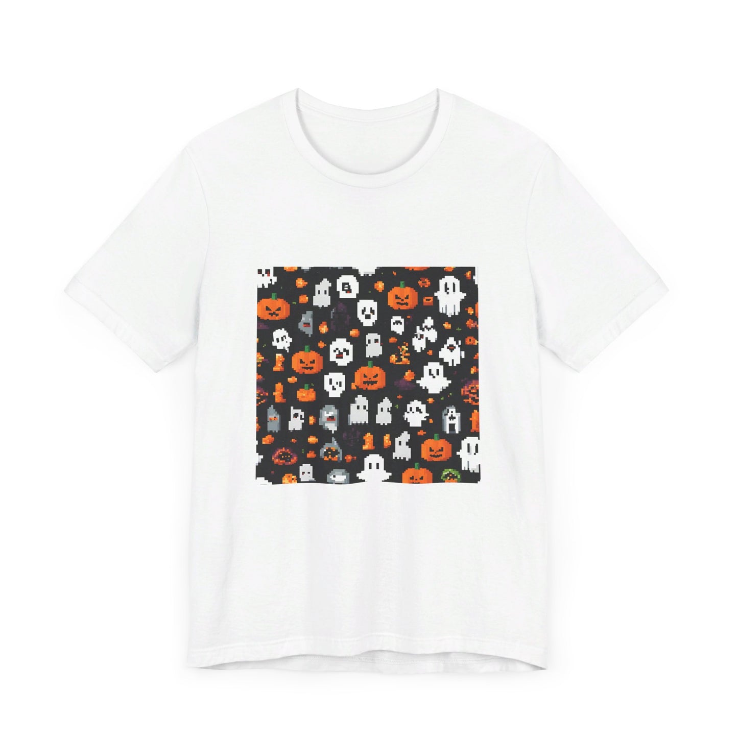 "Mini Ghosts and Pumpkins Halloween T-Shirt – Cute & Spooky Unisex Tee – Perfect Halloween Gift"