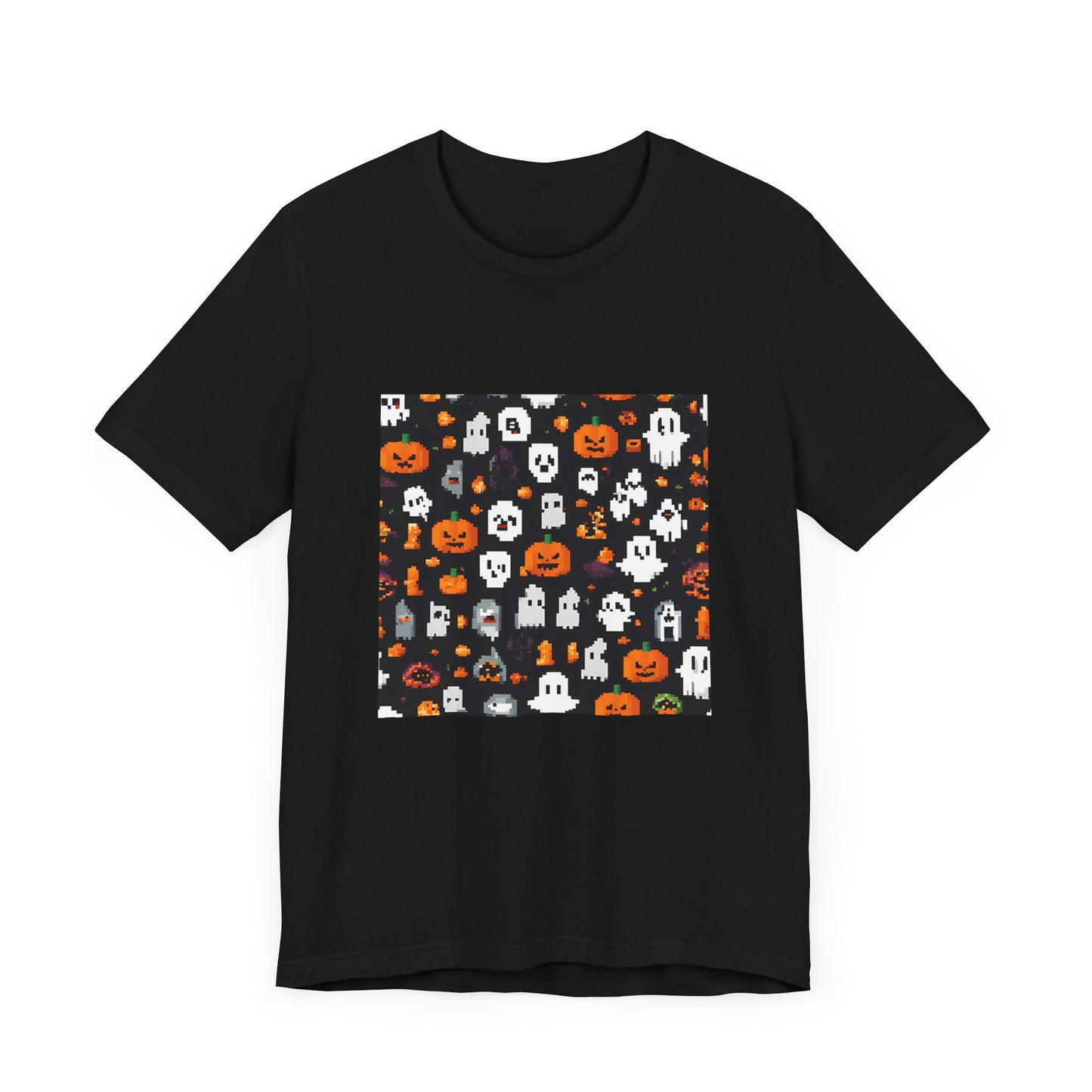 "Mini Ghosts and Pumpkins Halloween T-Shirt – Cute & Spooky Unisex Tee – Perfect Halloween Gift"