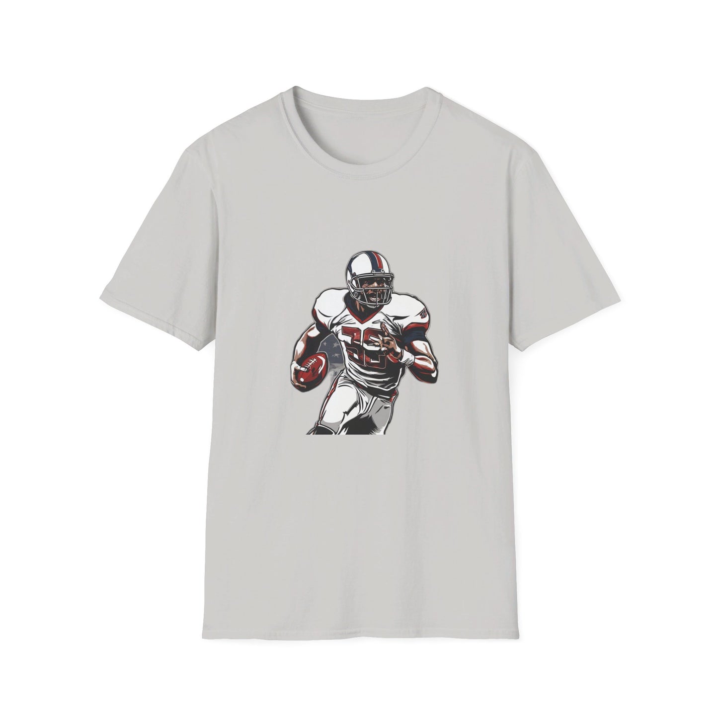 Champions of the Free" American Football T-Shirt – Patriotic Football Player Design with American Flag – Premium Comfort & Durability