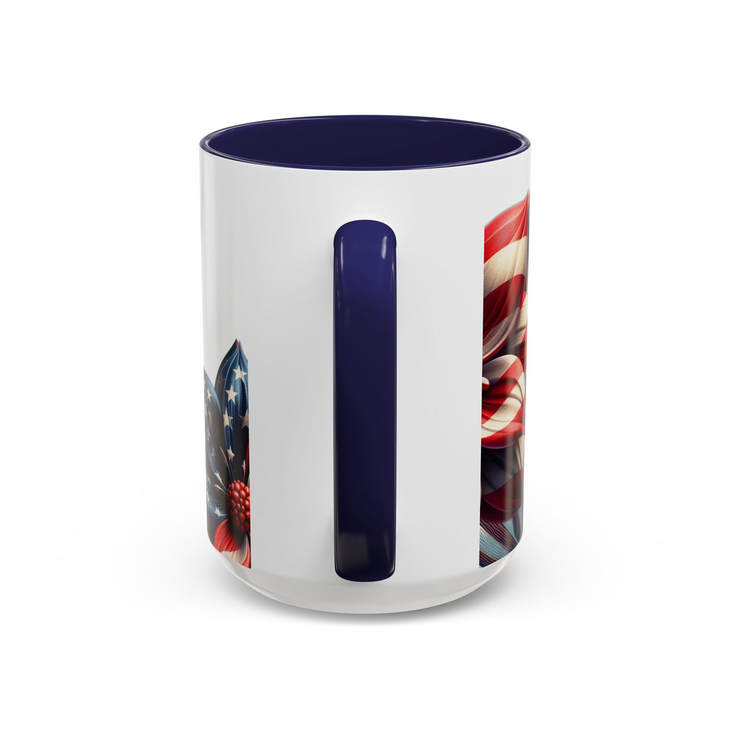 Patriotic Flower Mug – Embrace American Pride with 'Made in America' Charm! 🌸🇺🇸, Accent Coffee Mug (11, 15oz)