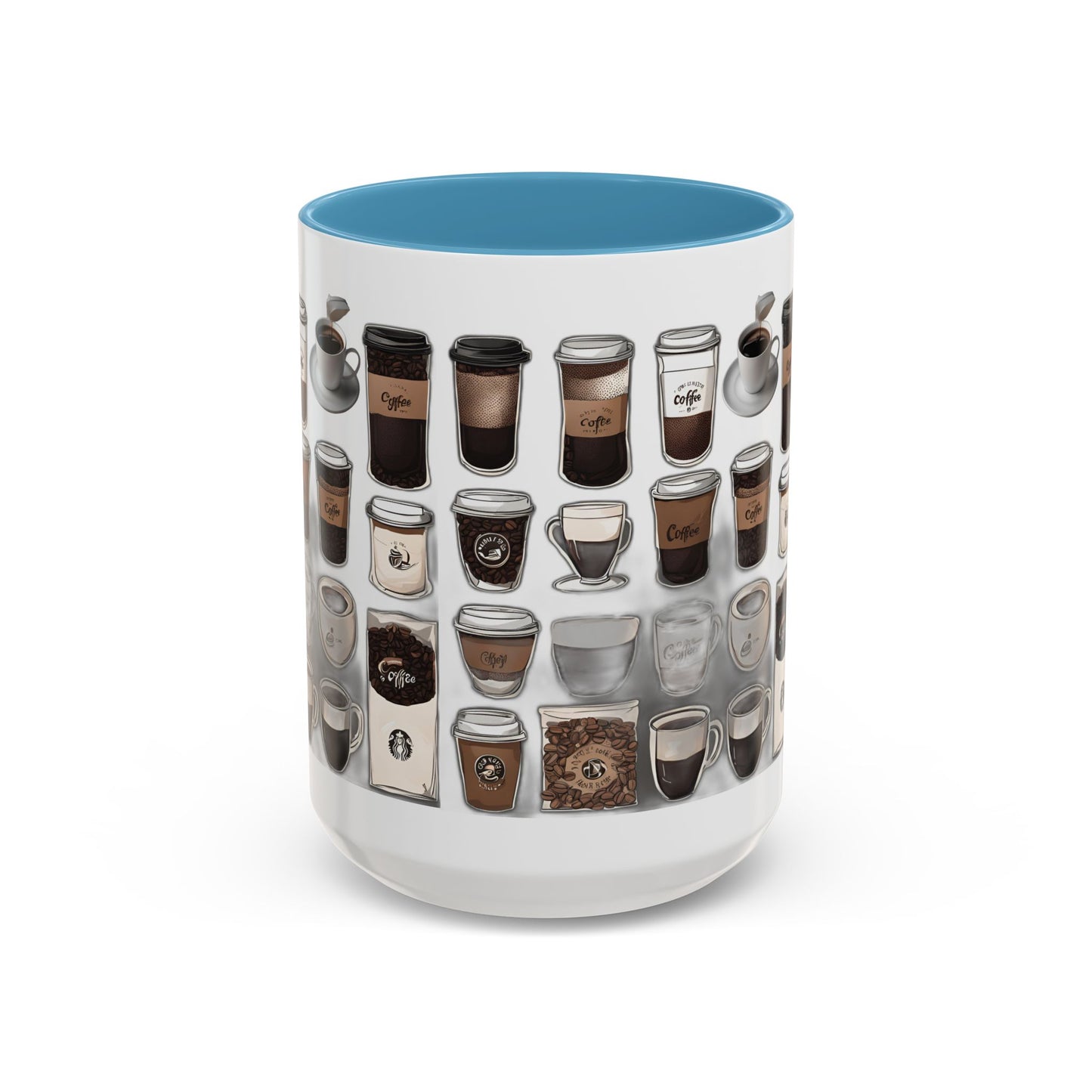 "Playful Coffee Cup Ceramic Mug: Fun Designs in 11oz & 15oz Sizes", Accent Coffee Mug (11, 15oz)