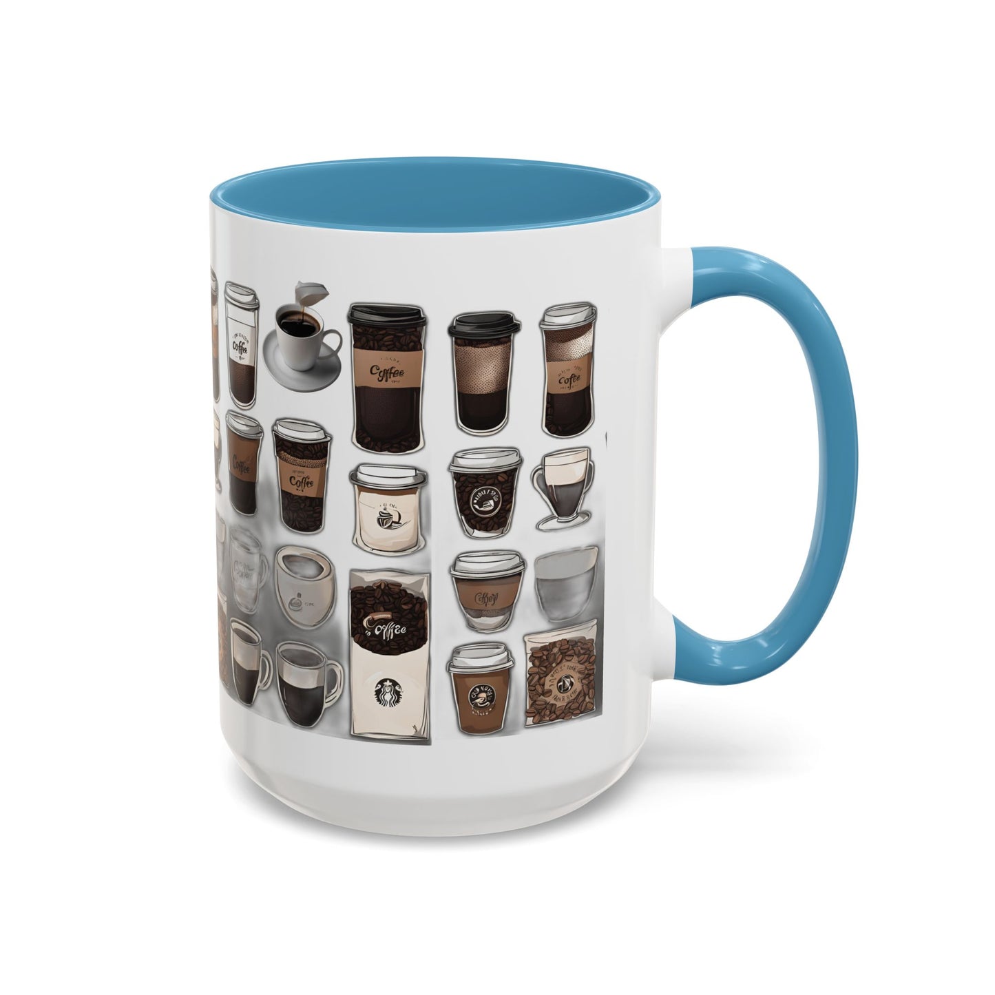 "Playful Coffee Cup Ceramic Mug: Fun Designs in 11oz & 15oz Sizes", Accent Coffee Mug (11, 15oz)