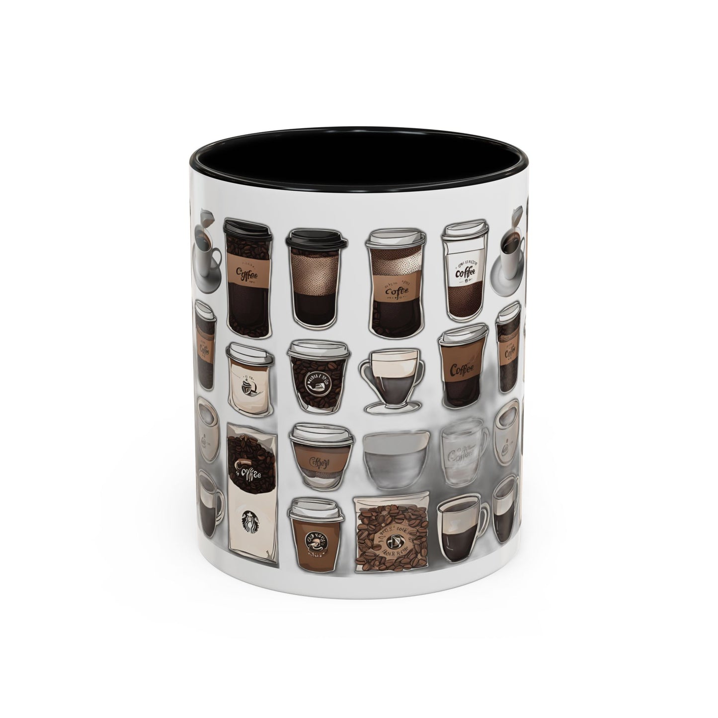 "Playful Coffee Cup Ceramic Mug: Fun Designs in 11oz & 15oz Sizes", Accent Coffee Mug (11, 15oz)