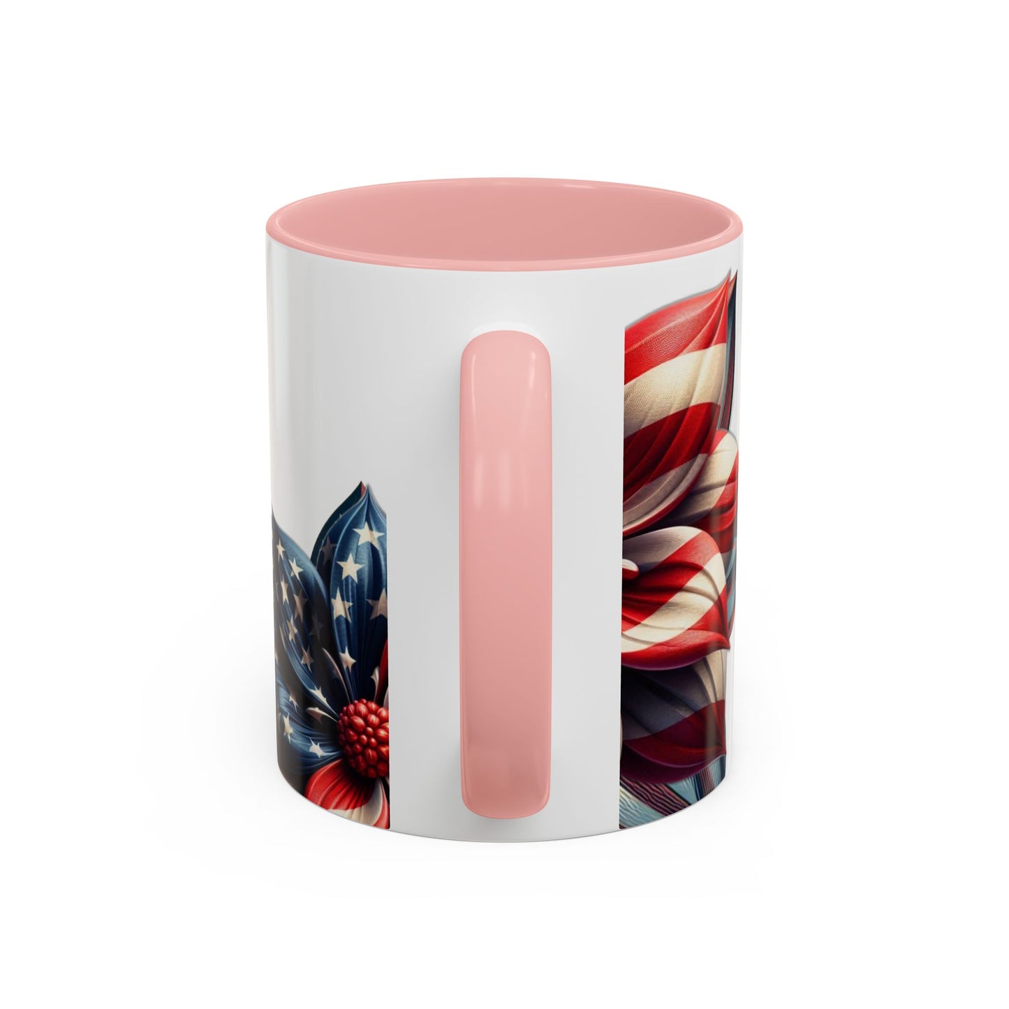 Patriotic Flower Mug – Embrace American Pride with 'Made in America' Charm! 🌸🇺🇸, Accent Coffee Mug (11, 15oz)