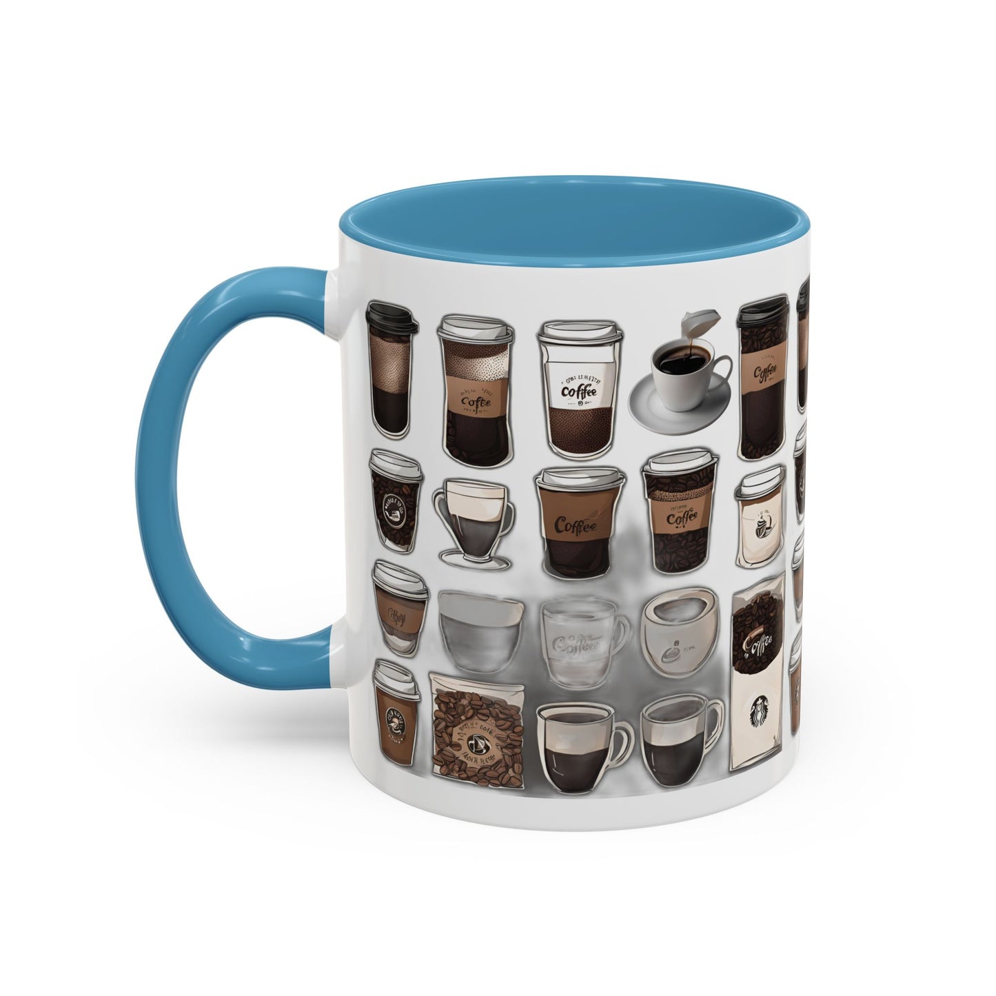 "Playful Coffee Cup Ceramic Mug: Fun Designs in 11oz & 15oz Sizes", Accent Coffee Mug (11, 15oz)