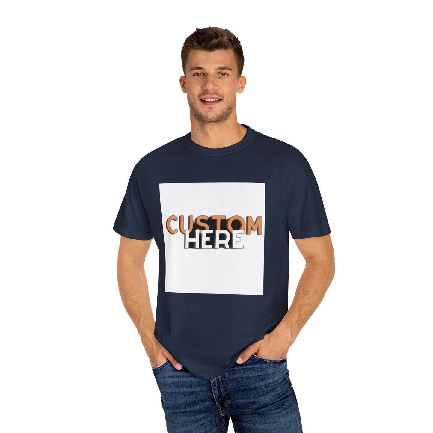 "Express Your Unique Style with the Customizable 'Custom Here' Unisex T-Shirt – Comfort and Personality in One!", Unisex Garment-Dyed T-shirt