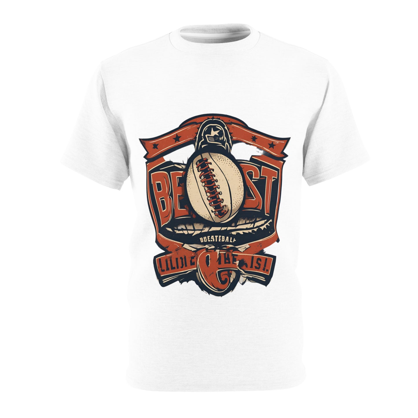 Retro American Football T-Shirt - Unleash the Beast | Vintage Sports Tee for Men & Women, Unisex Cut & Sew Tee (AOP)