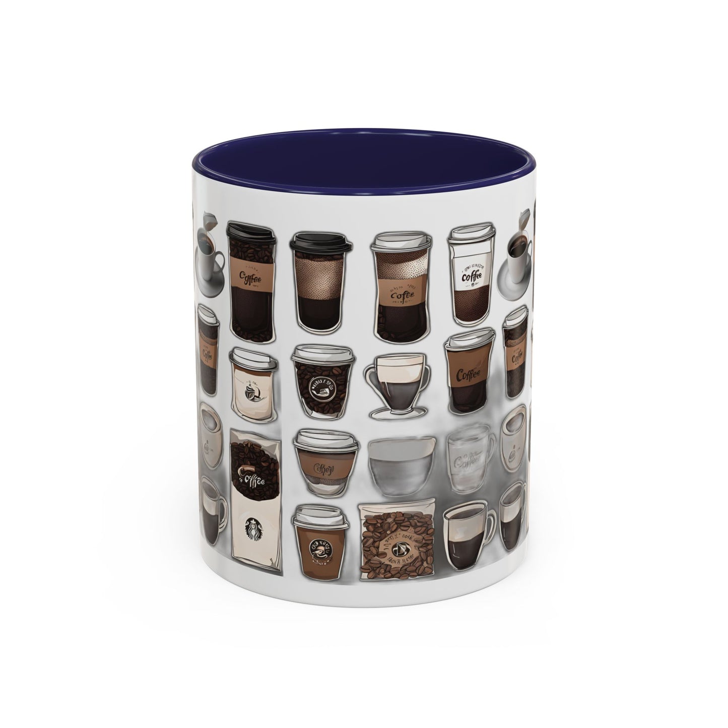 "Playful Coffee Cup Ceramic Mug: Fun Designs in 11oz & 15oz Sizes", Accent Coffee Mug (11, 15oz)