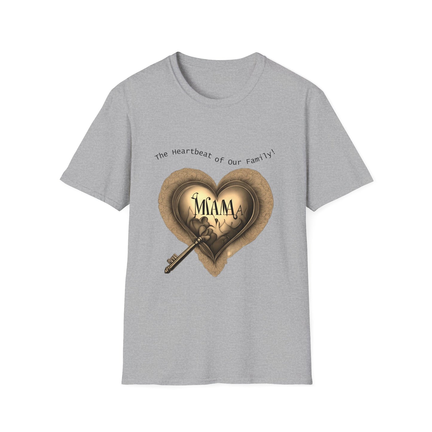 "MAMA: The Heartbeat of Our Family – Exclusive Tee with Cozy and Loving Design", Unisex Softstyle T-Shirt