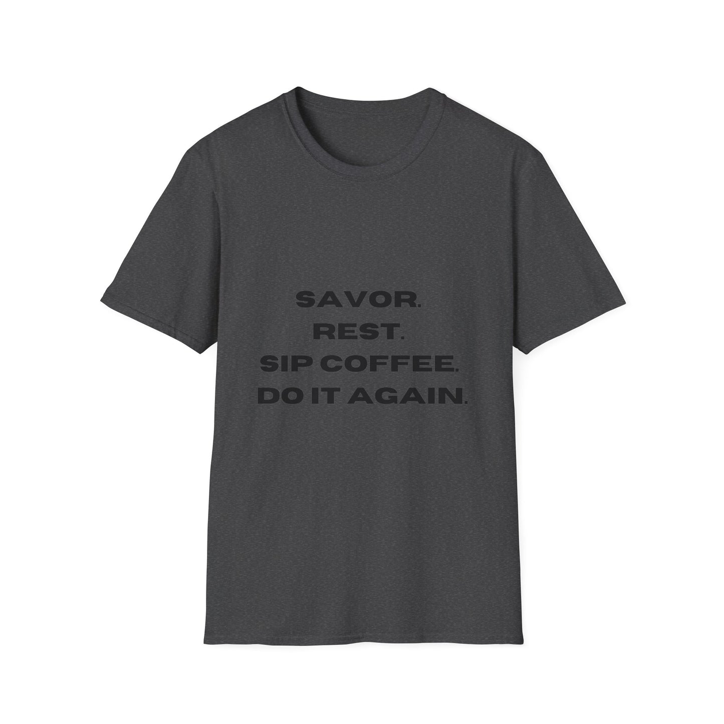 Sip, Rest, Repeat: The Ultimate Coffee Lover's Tee, Unisex Softstyle T-Shirt