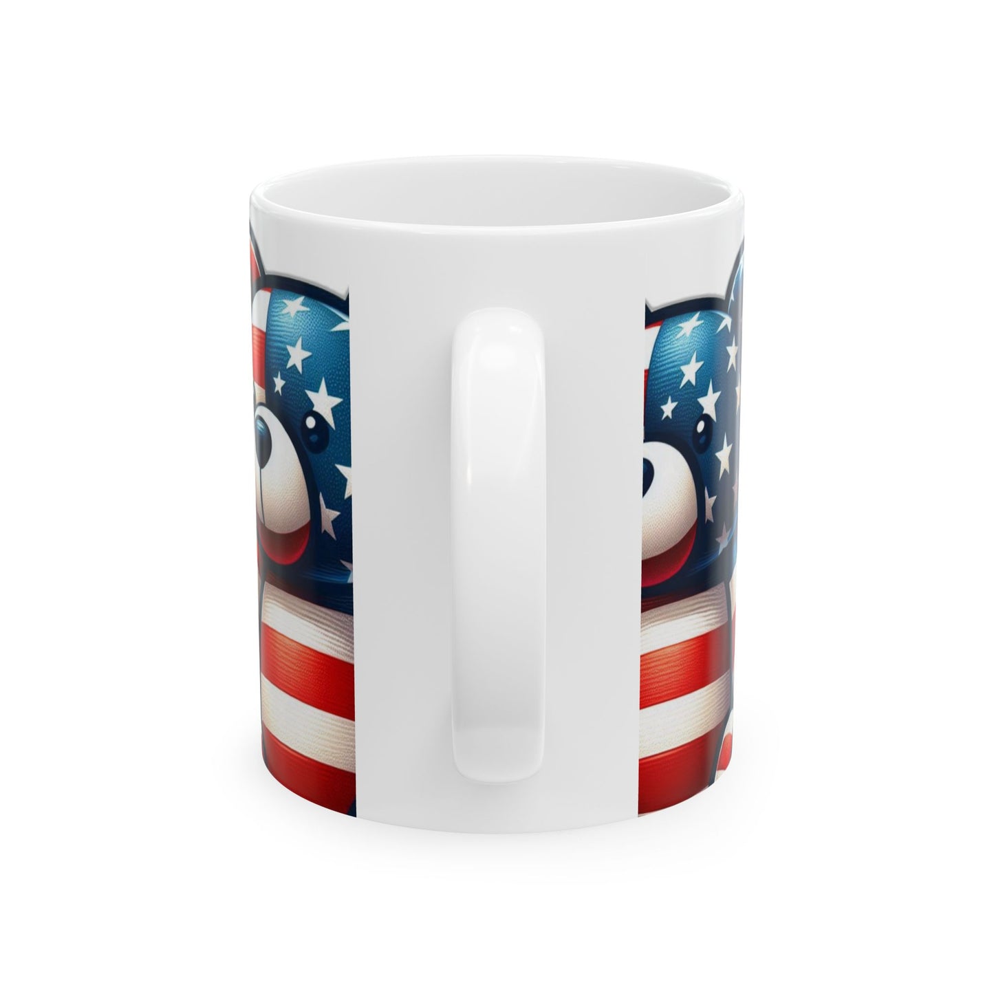 Patriotic Bear Mug – Show Your Love for America with Every Sip! 🇺🇸🐻, Ceramic Mug, (11oz, 15oz)