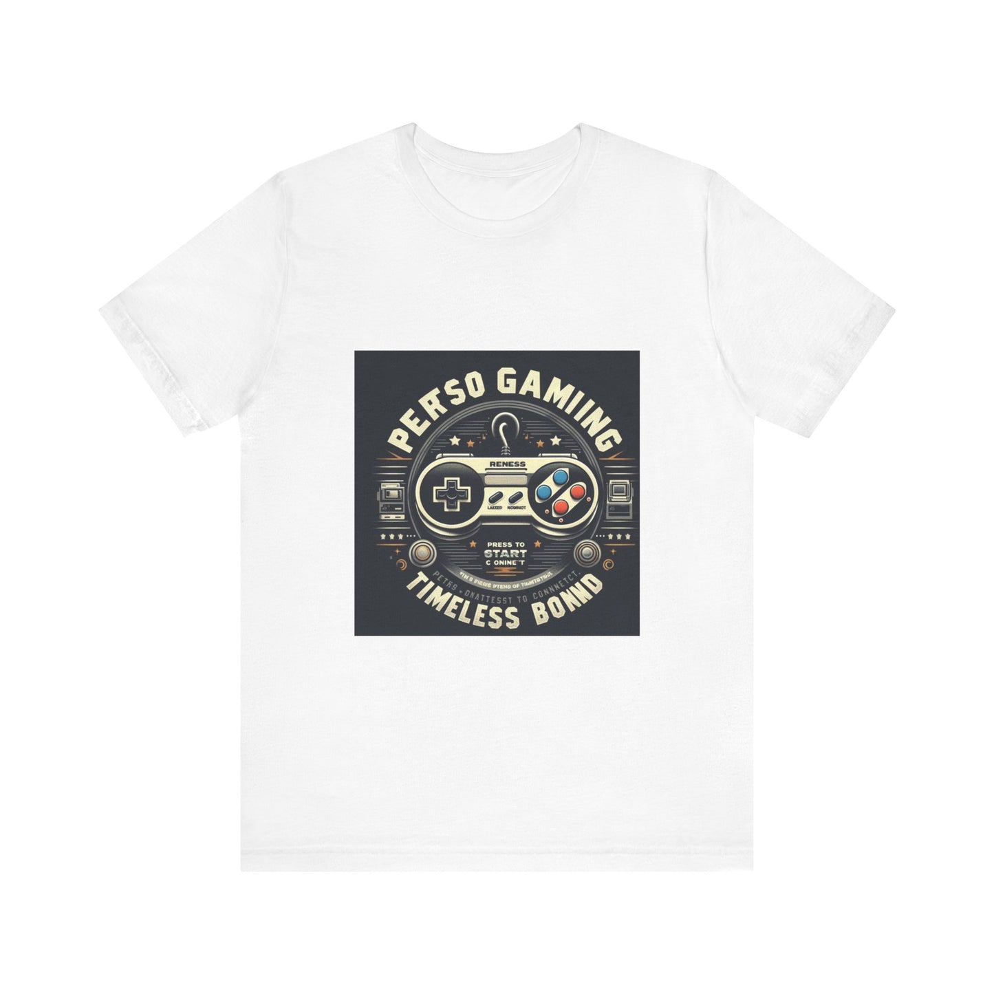 Retro Game Controller Tee – Classic Gaming Nostalgia with ‘Press Start to Connect’ – Soft, Premium Cotton, Unisex Jersey Short Sleeve Tee