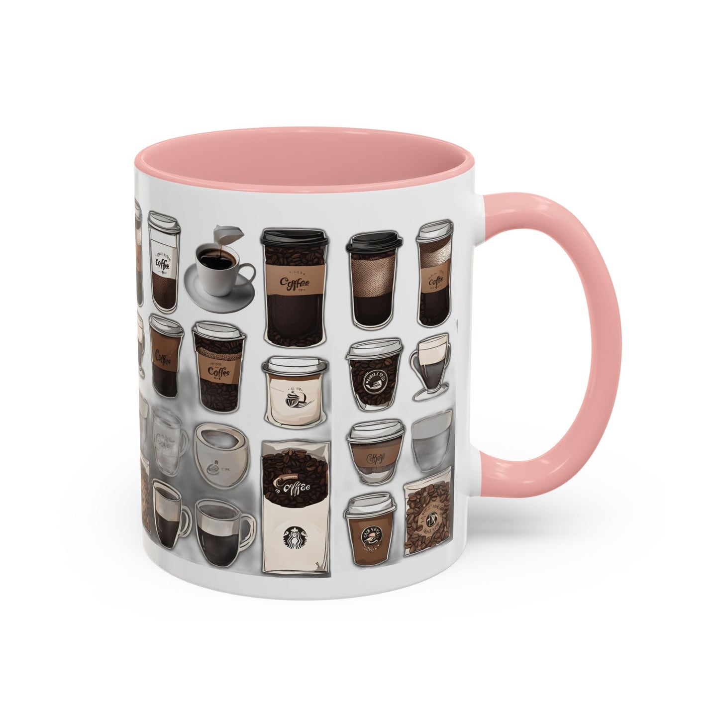 "Playful Coffee Cup Ceramic Mug: Fun Designs in 11oz & 15oz Sizes", Accent Coffee Mug (11, 15oz)