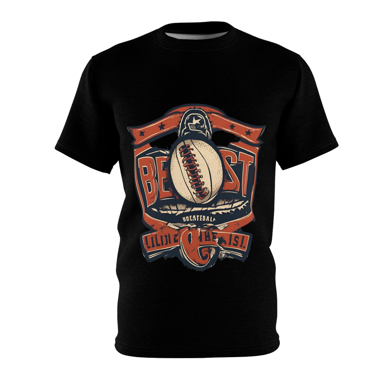 Retro American Football T-Shirt - Unleash the Beast | Vintage Sports Tee for Men & Women, Unisex Cut & Sew Tee (AOP)