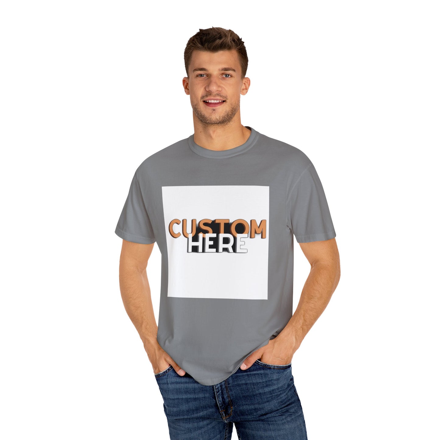 "Express Your Unique Style with the Customizable 'Custom Here' Unisex T-Shirt – Comfort and Personality in One!", Unisex Garment-Dyed T-shirt