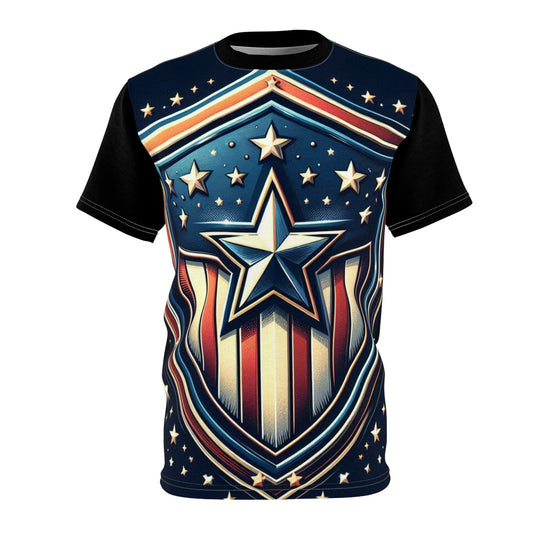 Limited Edition Patriotic Tee: Bold Graphic, Premium Comfort, Show Your American Pride! Unisex Cut & Sew Tee (AOP)