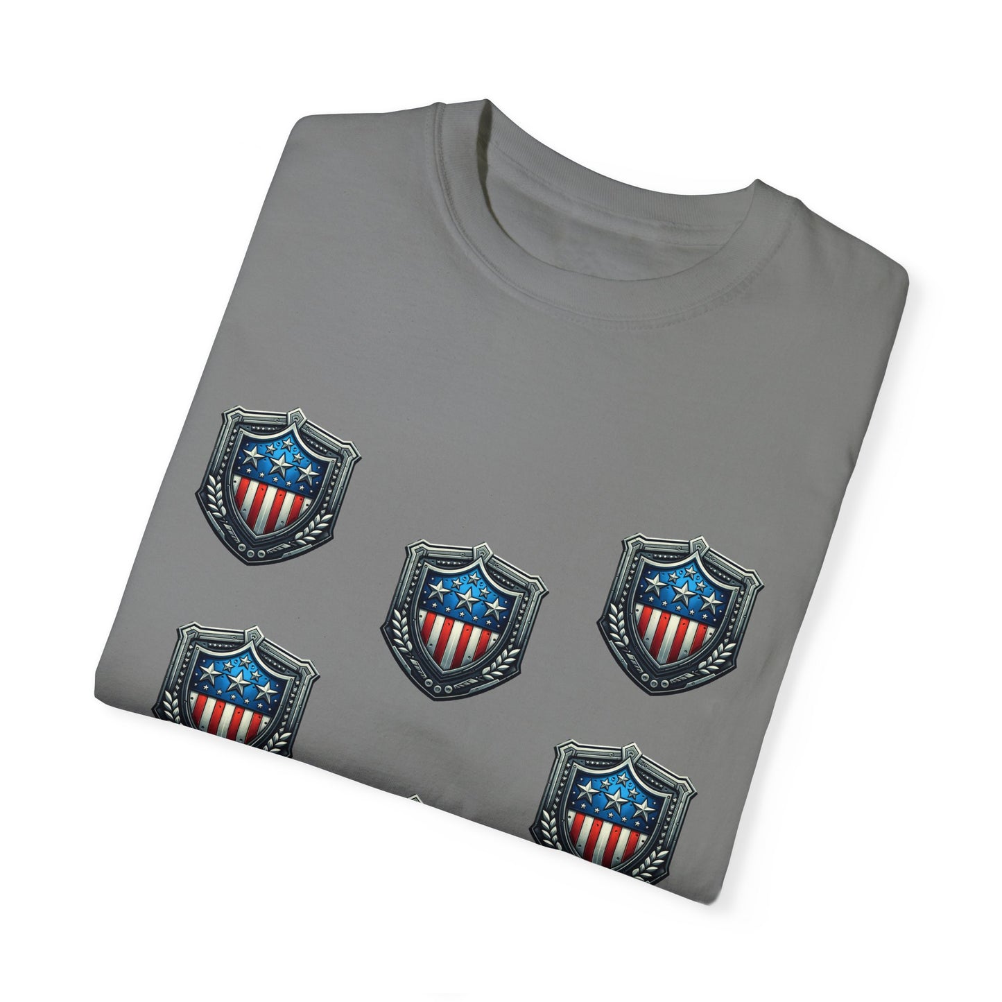 Limited Edition Unisex Tee: Iconic American Shields – Show Your Patriotic Pride. Unisex Garment-Dyed T-shirt