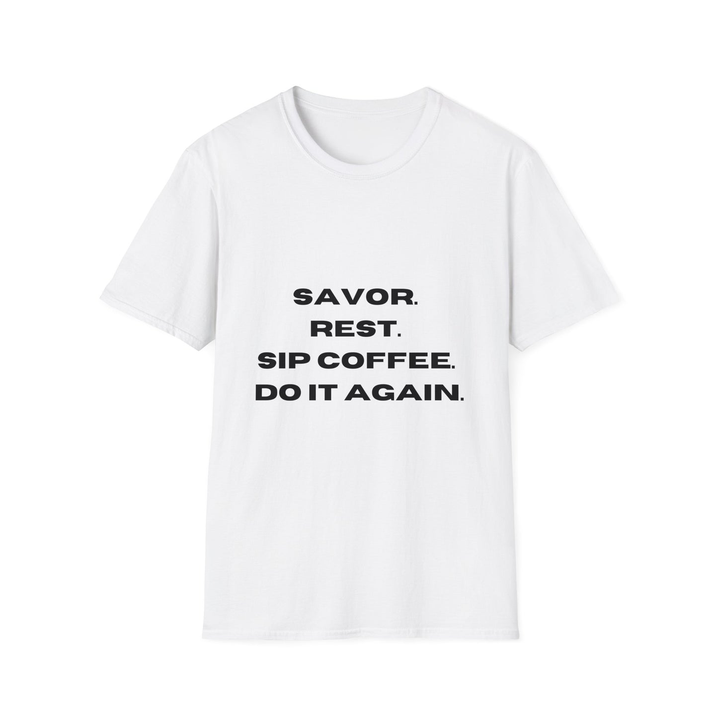 Sip, Rest, Repeat: The Ultimate Coffee Lover's Tee, Unisex Softstyle T-Shirt