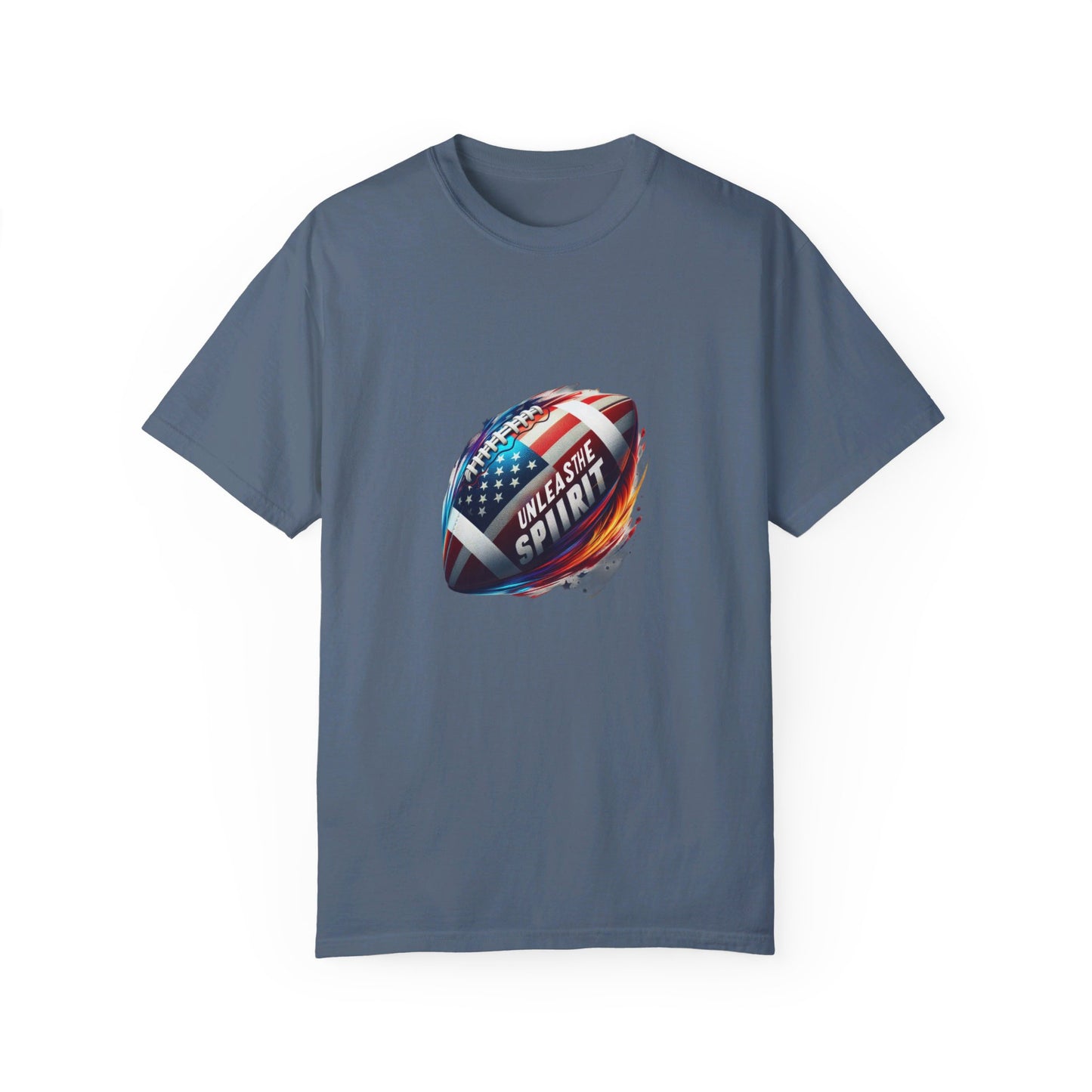 Unleash the Spirit" American Football T-Shirt | Patriotic U.S. Flag Design | High-Energy Sports Tee | Comfortable & Durable Cotton Shirt