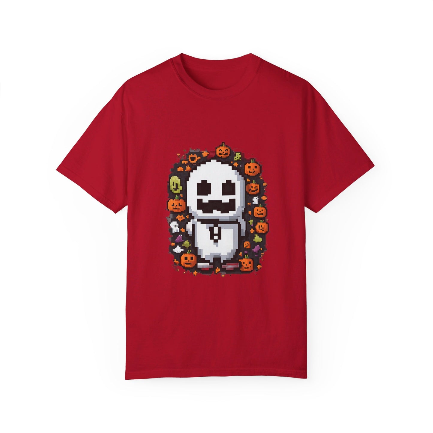 "Ghost and Pumpkins Halloween T-Shirt - Spooky Fun Design, Unisex Fit, Perfect Halloween Gift