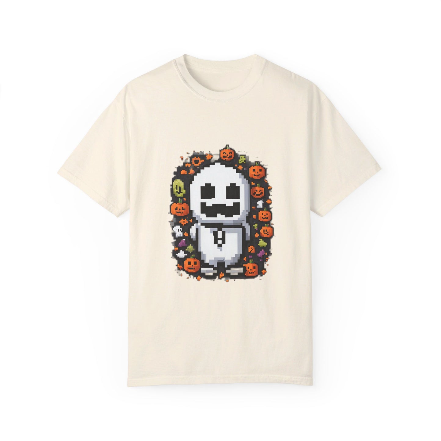 "Ghost and Pumpkins Halloween T-Shirt - Spooky Fun Design, Unisex Fit, Perfect Halloween Gift