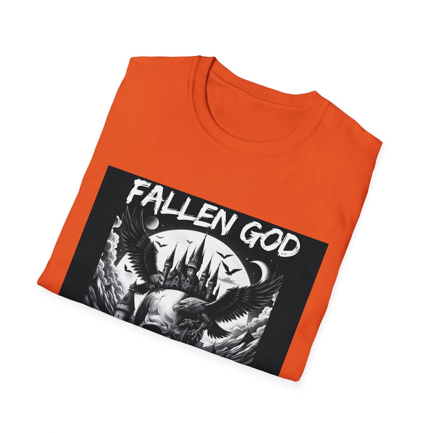 "Fallen GOD" Unisex Tee: Embrace the Legend with a Hauntingly Detailed Skull Design, Unisex Softstyle T-Shirt