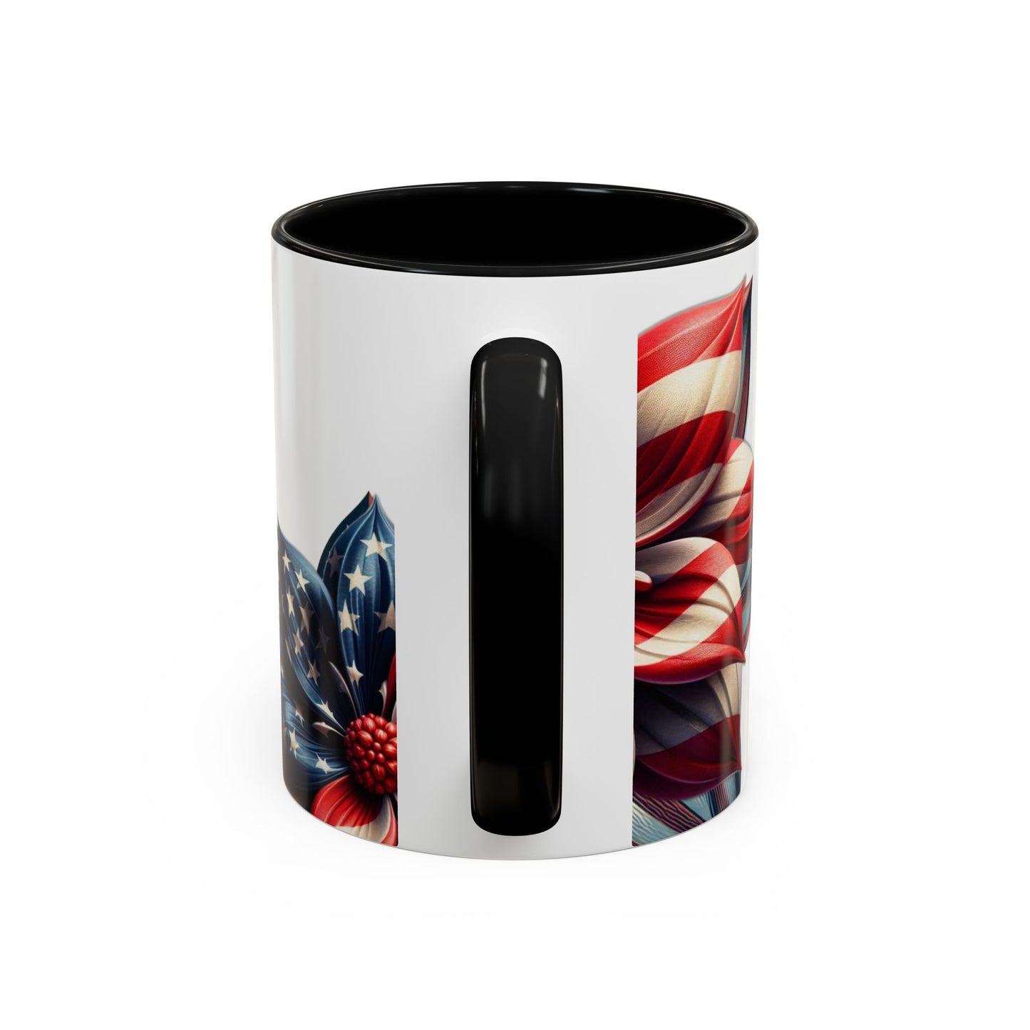 Patriotic Flower Mug – Embrace American Pride with 'Made in America' Charm! 🌸🇺🇸, Accent Coffee Mug (11, 15oz)