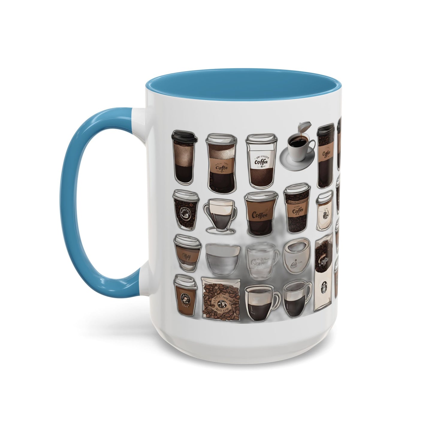 "Playful Coffee Cup Ceramic Mug: Fun Designs in 11oz & 15oz Sizes", Accent Coffee Mug (11, 15oz)