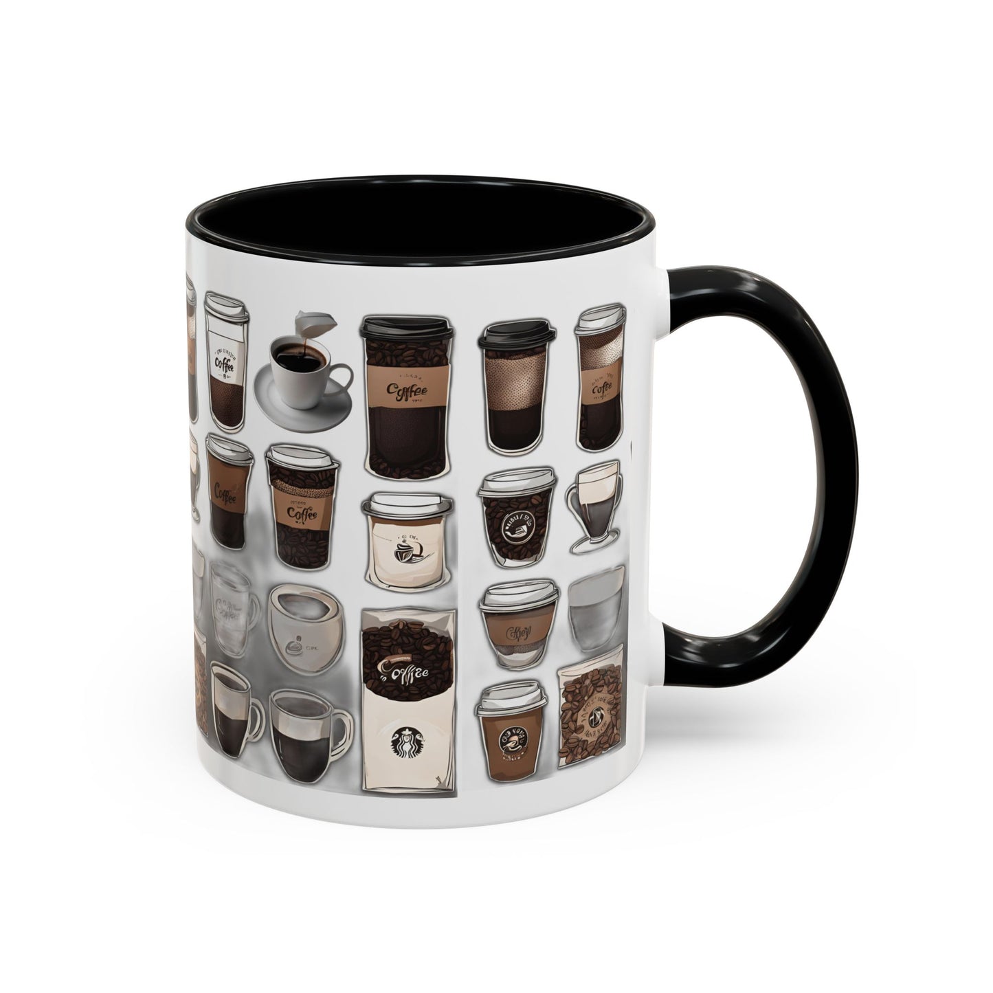 "Playful Coffee Cup Ceramic Mug: Fun Designs in 11oz & 15oz Sizes", Accent Coffee Mug (11, 15oz)