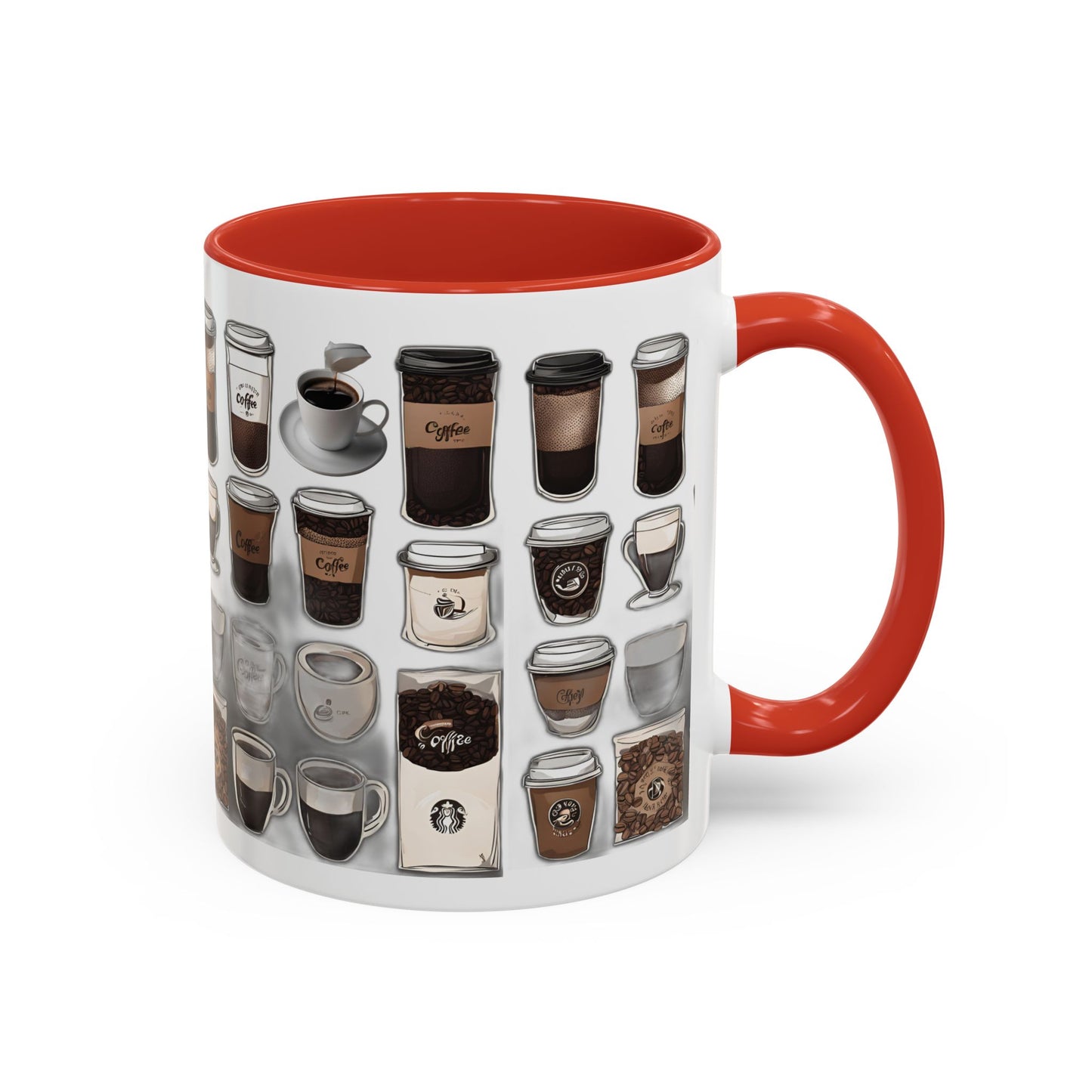 "Playful Coffee Cup Ceramic Mug: Fun Designs in 11oz & 15oz Sizes", Accent Coffee Mug (11, 15oz)