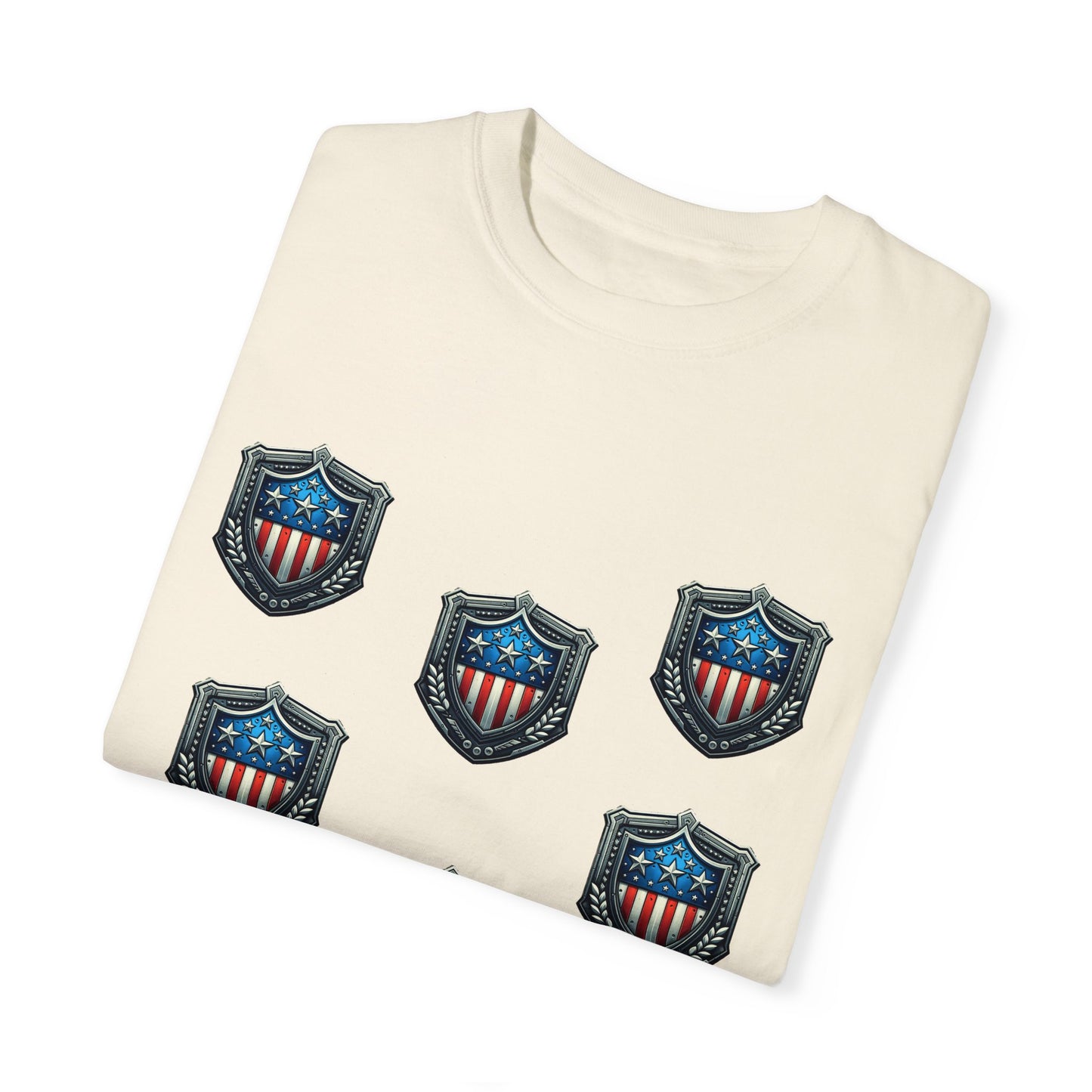 Limited Edition Unisex Tee: Iconic American Shields – Show Your Patriotic Pride. Unisex Garment-Dyed T-shirt