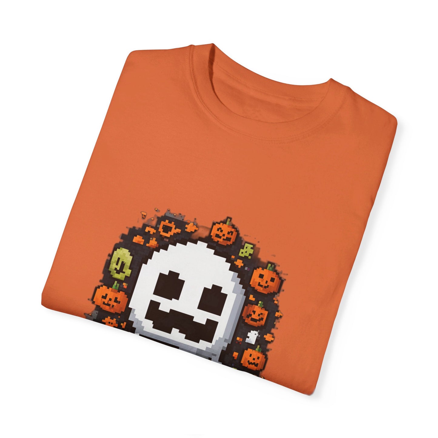 "Ghost and Pumpkins Halloween T-Shirt - Spooky Fun Design, Unisex Fit, Perfect Halloween Gift